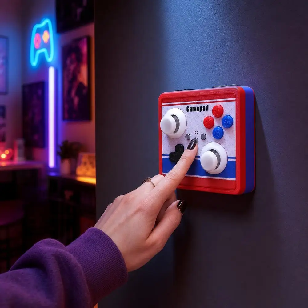 3D Printed Retro Arcade Switch Plate – 86mm Fun Decor Panel with Joystick for Gaming Enthusiasts