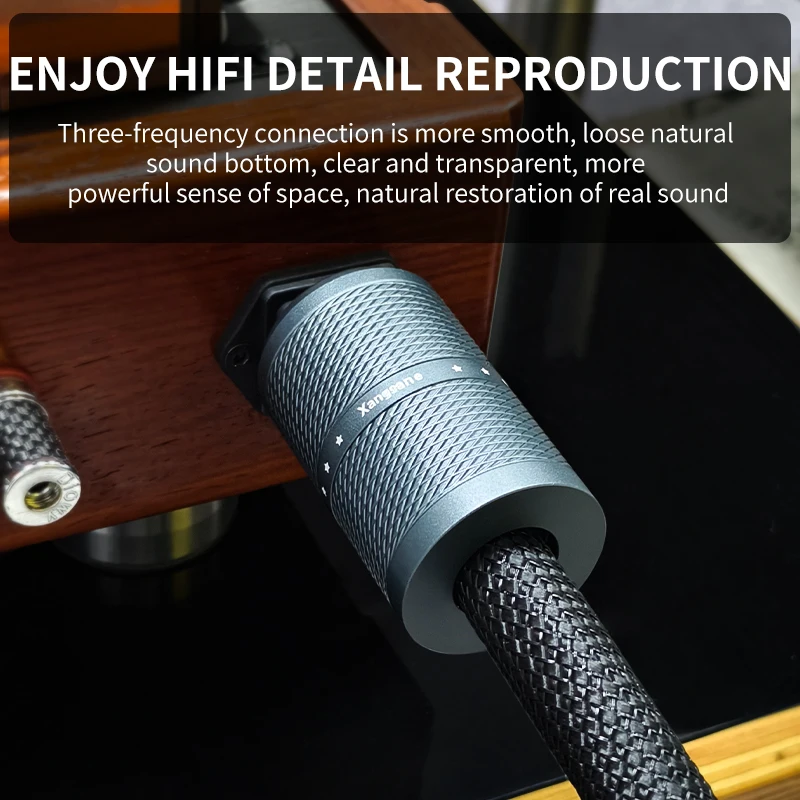 Xangsane XS-TS01 سلك طاقة من الفضة النقية الراقية لمضخم المسبق CD6N سلك طاقة قياسي أمريكي من النحاس الكريستالي