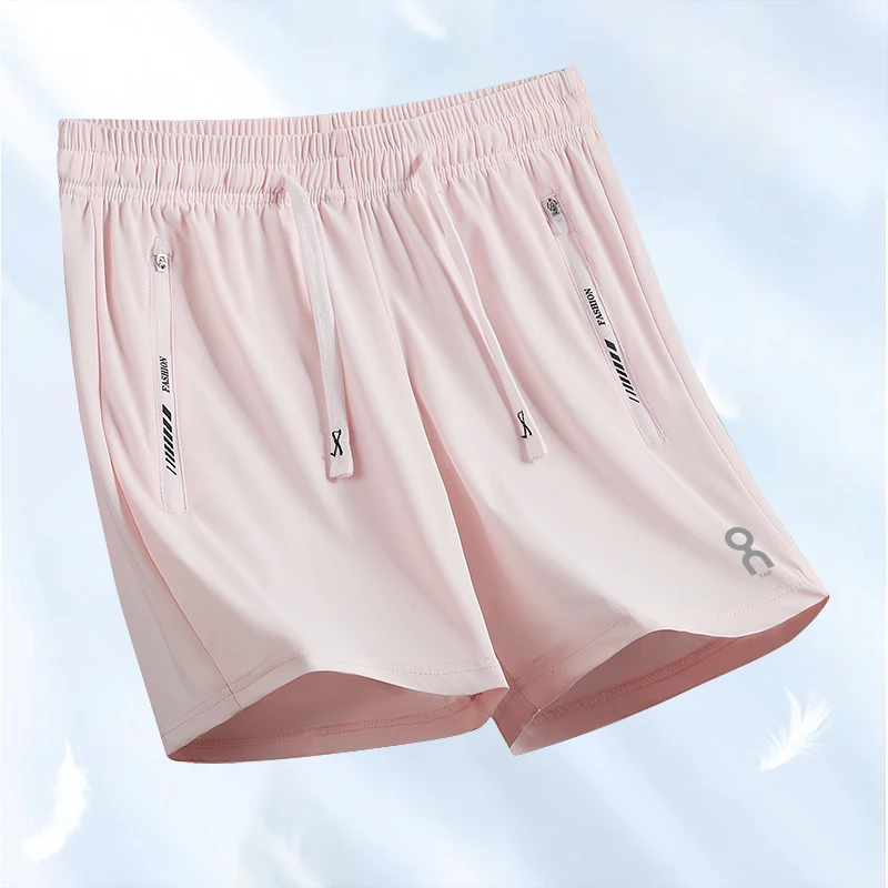 

Мужские спортивные шорты из ледяного шелка с охлаждающим эффектом, быстросохнущие, дышащие, для активного отдыха, бега и пляжа, длиной три четверти.