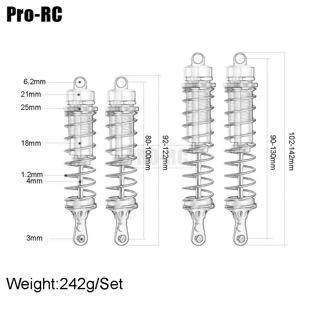 Metalowe Amortyzatory ARA330552 ARA330553 4szt. do Samochodu RC 1/10 ARRMA KRATON OUTCAST 4WD 4S BLX Części Zamienne Tuningowe