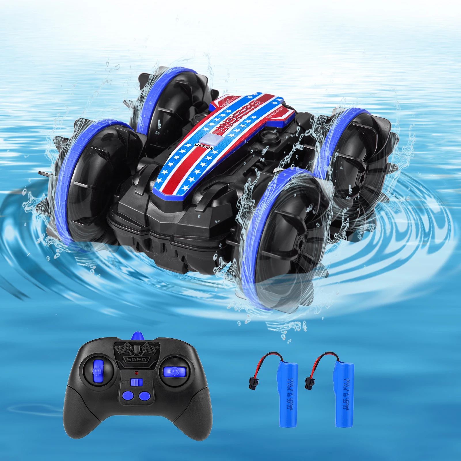 1PC Amphibious RC Car for Kids, Remote Control Car Toy Amphibious Remote Control Boat Waterproof RC Stunt Trucks for Boys Girls