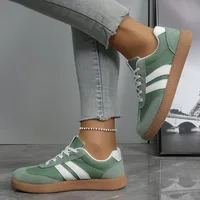 Lightweight Comfortable Sneakers for Women Fashion Striped Lace Up Sports Shoes Woman Casual Breathable Green Sneakers Plus Size - Image 6