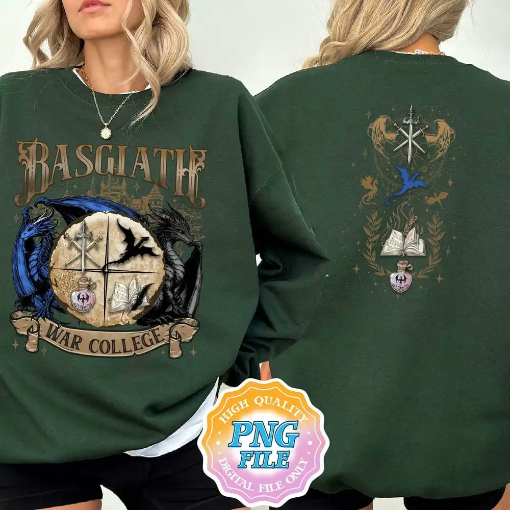 Basgiath War College Unisex Comfort Bookish Sweatshirt Fourth Wing Fan Dragon Rider Long Sleeve Sweatshirt Y2K Top Streetwear