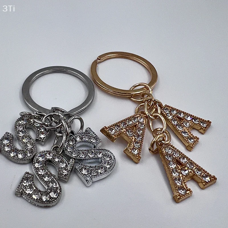 Модный брелок из сплава с буквами, полный бриллиант, брелок для ключей, сумка, подвеска, подвески, изысканное украшение для рюкзака, подарки на день рождения