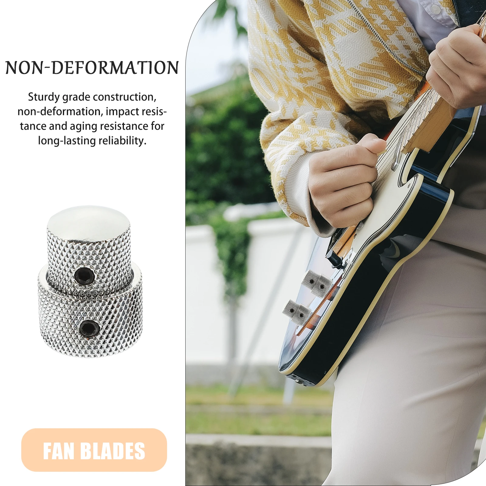 

2 Pcs Potentiometer Knob Guitar Volume Control Bass Knobs Audio Novel Design Metal Fine Workmanship Electric Replacement