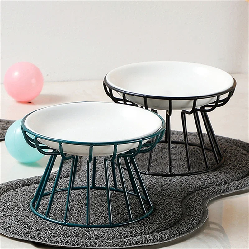 Cat Lift Bowl With Metal Stand Pet Food Snacks Feeding Elevated Feeder Kitten Puppy Dish Dog Supplies Accessories