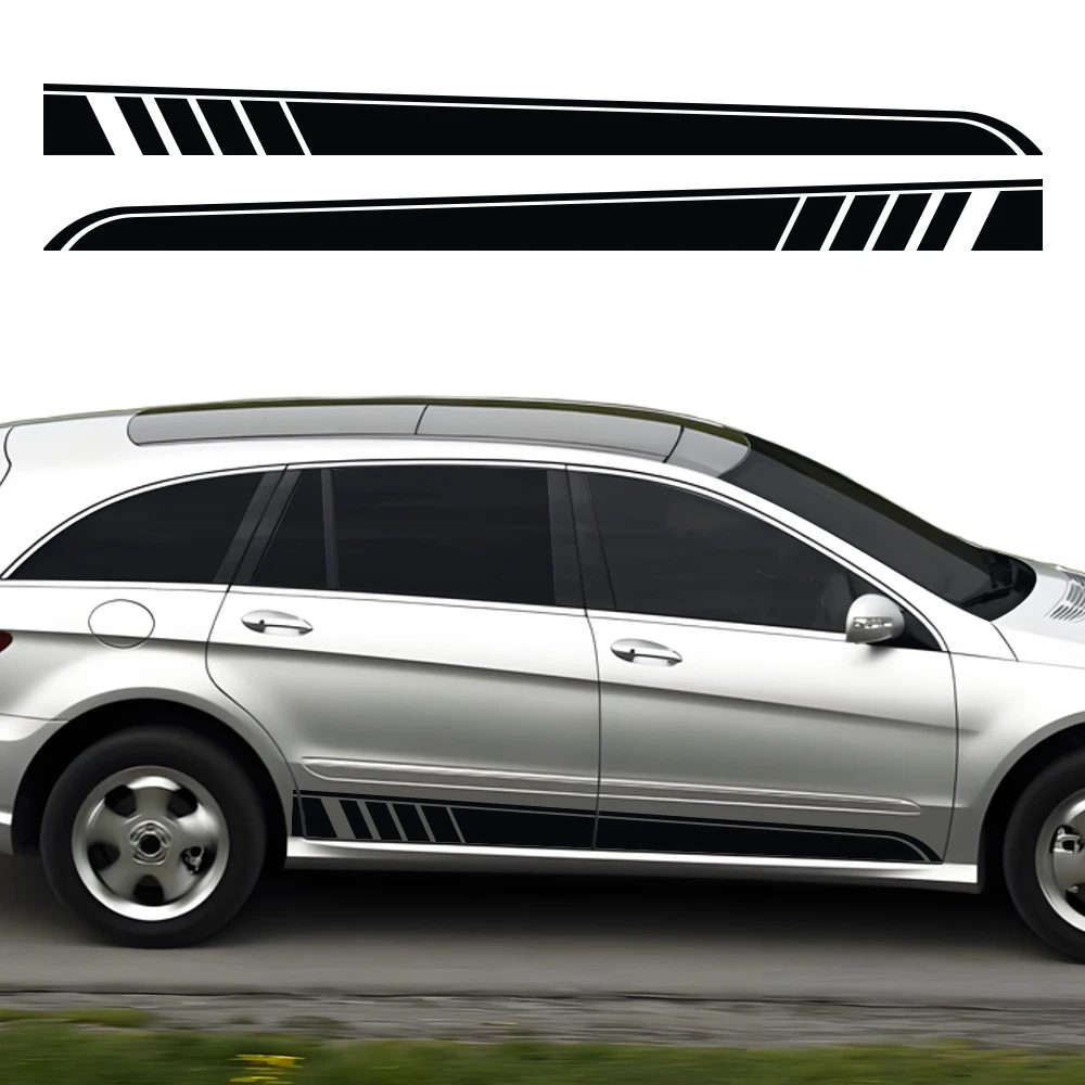 

2PCS Car Door Side Stickers Self-adhesive Vinyl Decals For Mercedes-Benz R-Class W251 Auto Body Decoration Stickers Accessories
