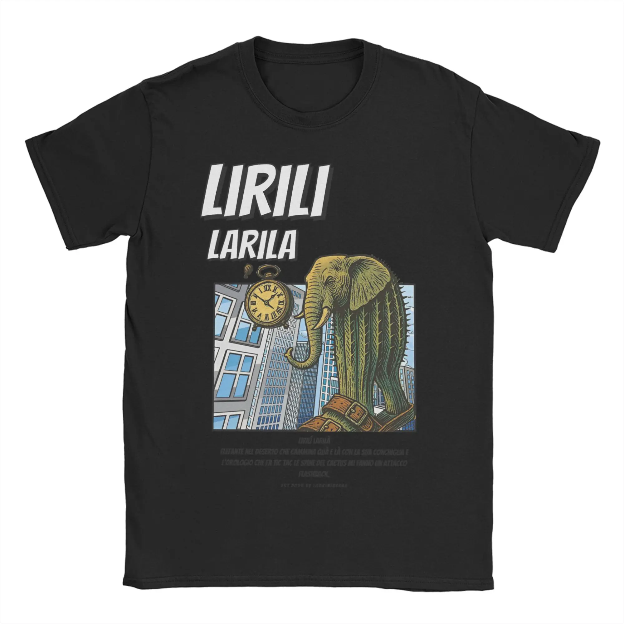 

Lirili Larila Comic Style Men T Shirt Italian Brainrot Meme Casual Tees Short Sleeve O Neck T-Shirts 100% Cotton 4XL 5XL Top