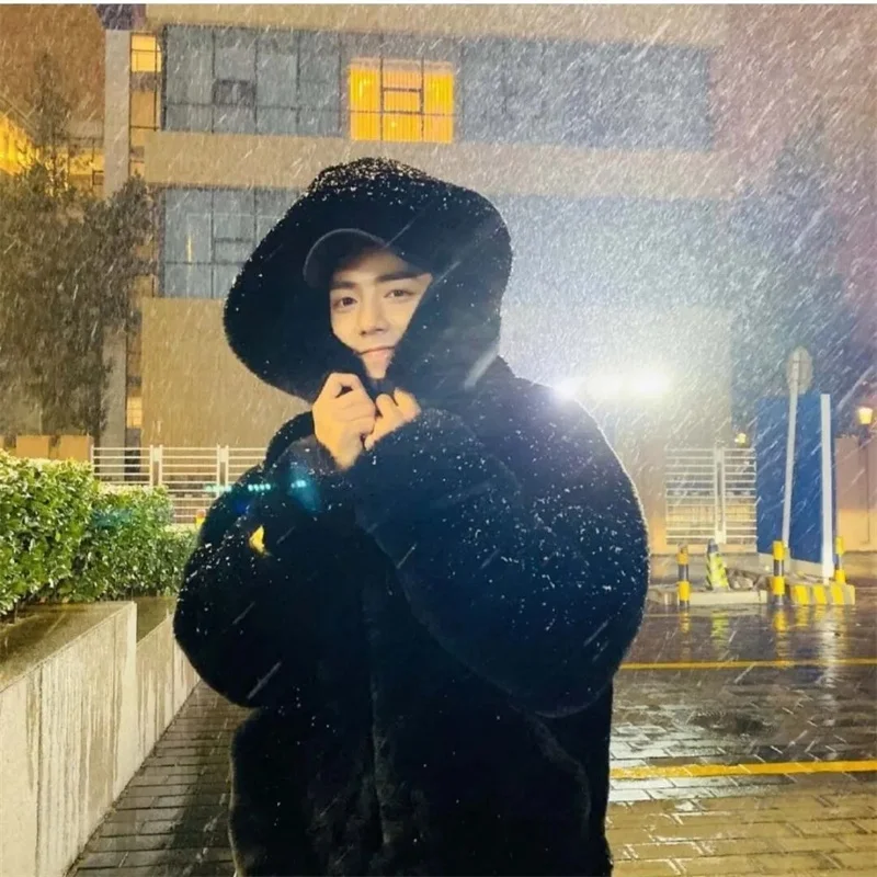 عالية الجودة مبطن سميكة فروي معطف الإناث الخريف الشتاء لامب أفخم تقليد المنك ريكس الأرنب معطف الفرو المرأة مقنعين سترة C20