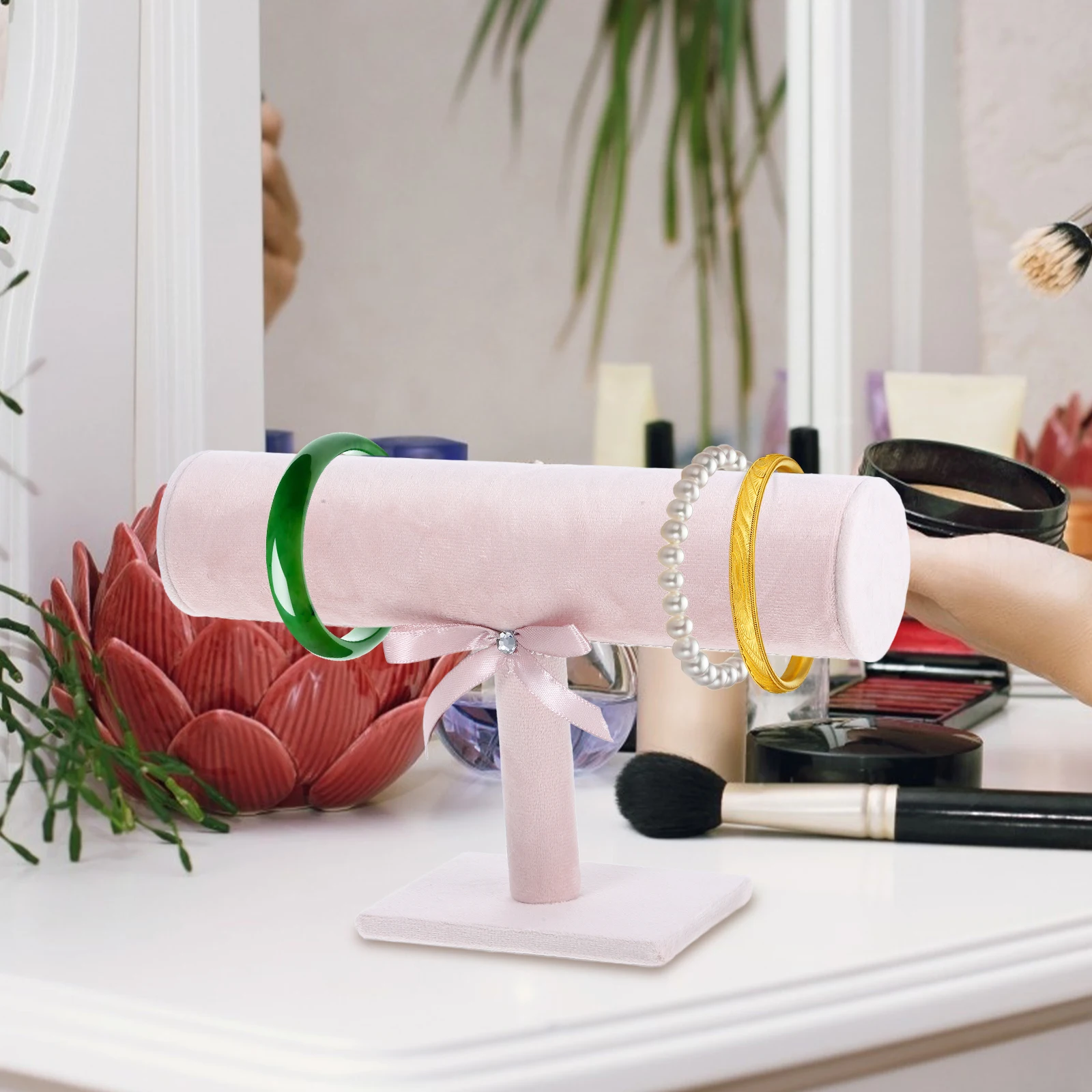 سوار عرض المجوهرات تخزين الرف هيرباند ganizer عرض موقف أداة حامل النسيج خفيف الوزن للملحقات