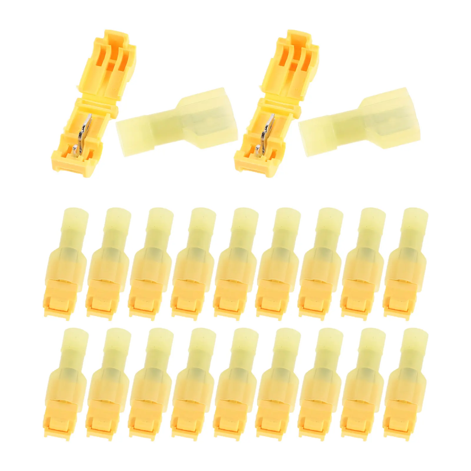 100Pcs T Tap Wire Connectors Crimpless Quick Splice Terminals Automotive Motorcycle Car Stereo Electrical Wire Tap Assortment