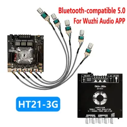 HT21-3G 2.1 Channel HIFI Digital Power Audio Amplifier Board160Wx2+220W BT5.0 AMP Subwoofer Treble Bass For Wuzhi Audio APP AUX