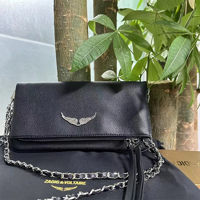 Zadig Bolso clasico con alas para mujer bandolera de hombro con tachuelas Estilo Vintage color negro Rock para fiesta AliExpress
