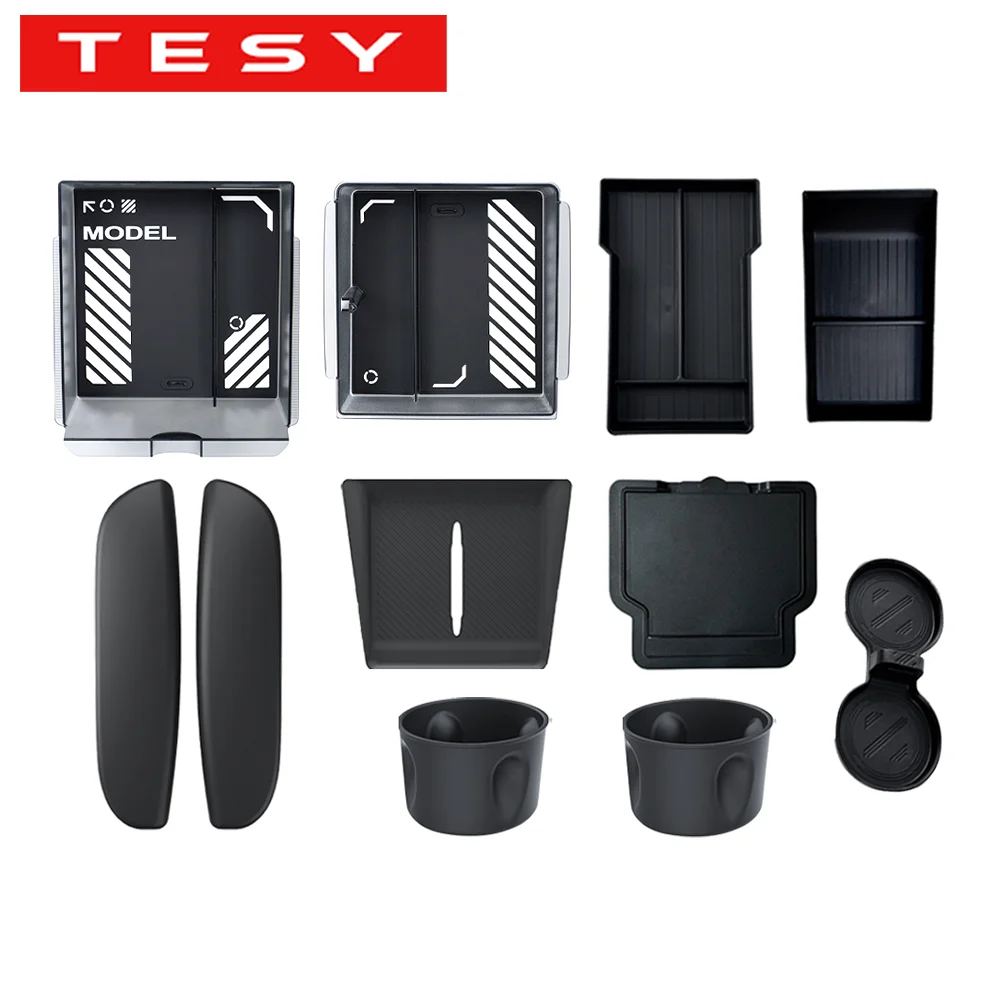 boite-de-rangement-transparente-noire-pour-console-avec-doublure-a-motifs-couvre-accoudoir-de-la-deuxieme-rangee-pour-tesla-model-y-l-2026-long-wheelbase-6-places-ensemble-yl
