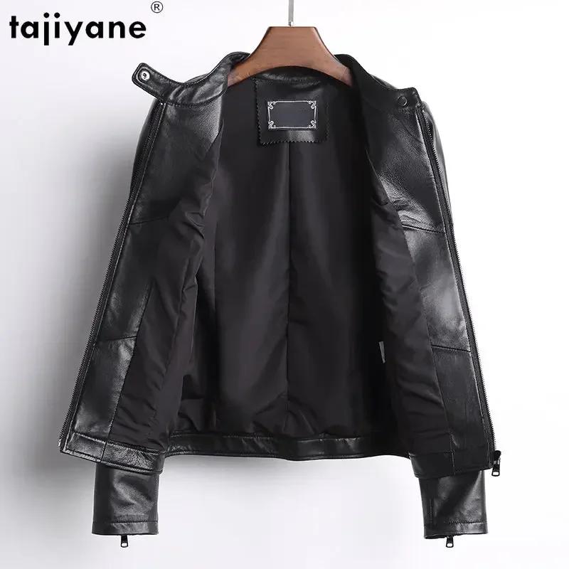 Tajiyane Genuine Leather Jacket Women 2023 Real Sheepskin Coat Stand Collar Short Leather Jackets Women Biker Coats Streetwear