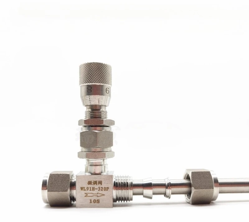 Scale needle valve 304 stainless steel double card sleeve connection 6 8 10mm gas-liquid precision flow control valve
