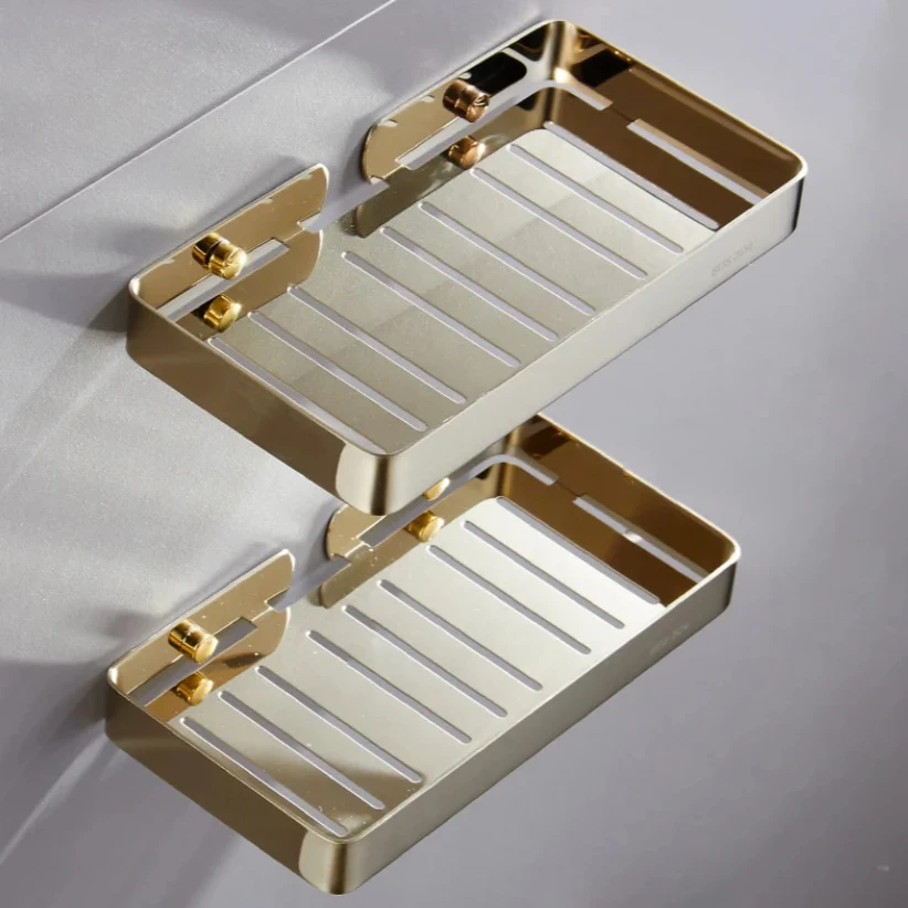 

304 Stainless Steel Soap Dish Holder Bathroom Rack Bathroom Shelf Wall Hanging Toilet Soap Drain Shelf Bathroom Accessories