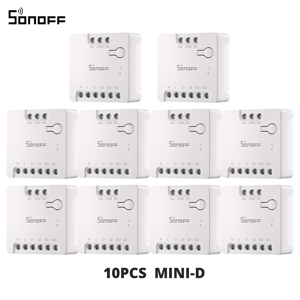 SONOFF MINI-D Droge Contact WiFi Smart Switch ESP32 Chip Matter Compatibel AC/DC Ingang 1-10 Stuks Set Slimme Scène via EWeLink Alexa