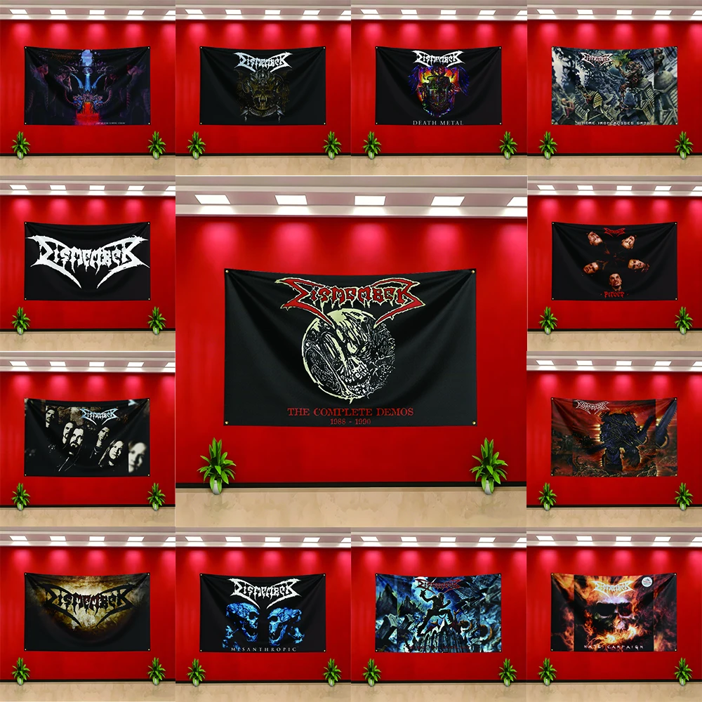 Music Flag 3x5ft for dismember Fans Banner Bedroom Living Room Dorm Garage Wall Decor Tapestry Custom Advertising Flaga