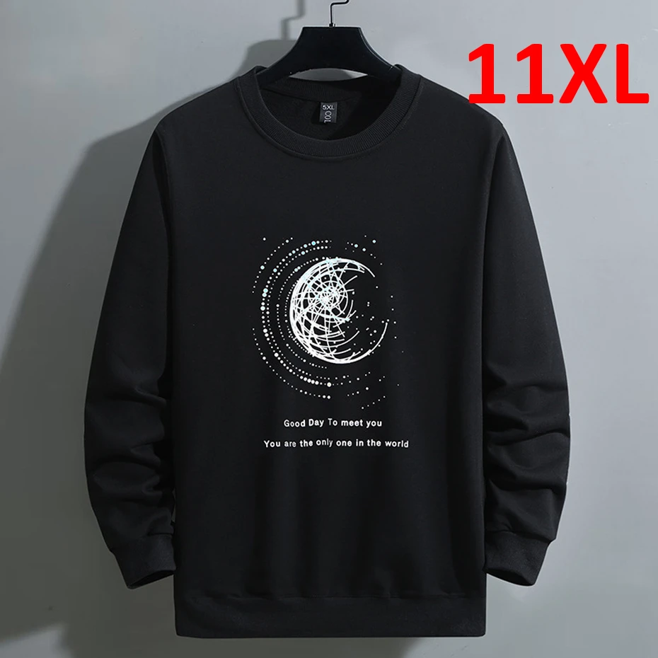 

Big Size Sweatshirt 11XL 10XL Men Spring Print Sweatshirt Fashion Causal Pullover O-neck Hoodies Male Plus Size 10XL 11XL