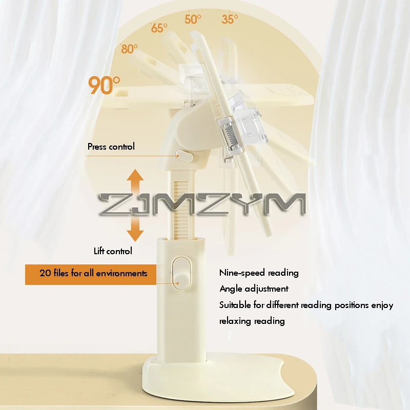 1Pcs Student Reading Desk Book Holder Desktop Height Adjustable Elevating Bed Desktop Support for Books Fixed Books