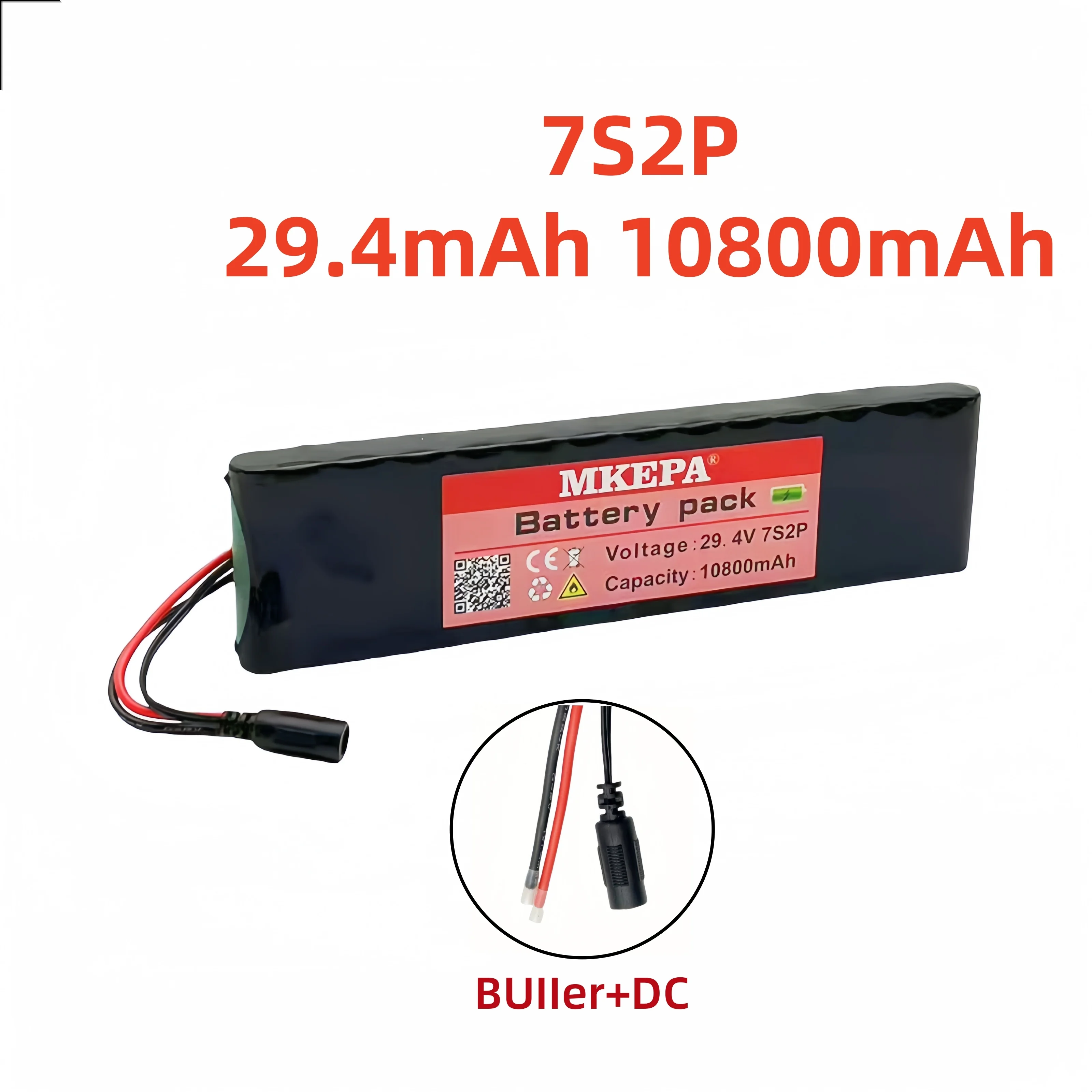 New 7S2P 29.4V high-power 10800mAh lithium battery pack 18650