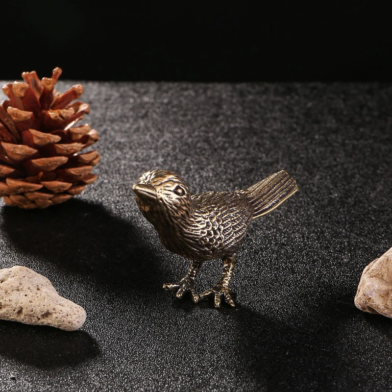 Little Fairy/ Retro Solid Brass Magpies Bird Desktop Ornaments Metal Animal Miniature Sculpture