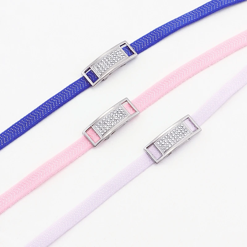 

Silver Diamond Lock Shoelaces without ties Flat Shoelace for Shoes accessories Elastic Laces Sneakers Tennis No Tie Shoe laces