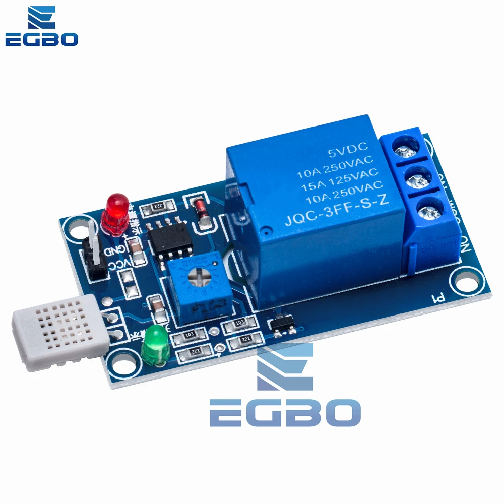 1PCS EGBO  HR202 DC 5V 12v  1 Channal 1CH Humidity Sensor Switch Relay Module Control Board Humidity Sensor Module