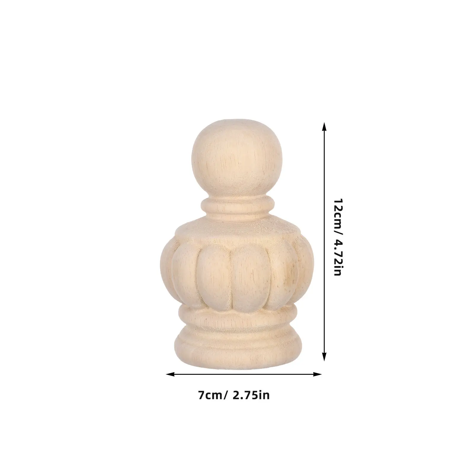 Wood Finial Pineapple Staircase Post Cap Unfinished Decorative European Style Carved Sculpture Home Decor DIY Project
