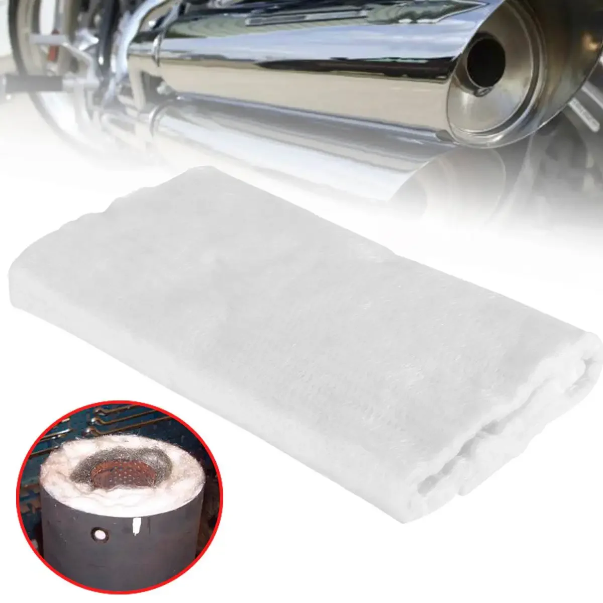 Universal Motorcycle Exhaust Motorcycle Muffler Silencer Fiber Packing Cloth For Escape Moto Pipe Silencing Cotton Fiberglass