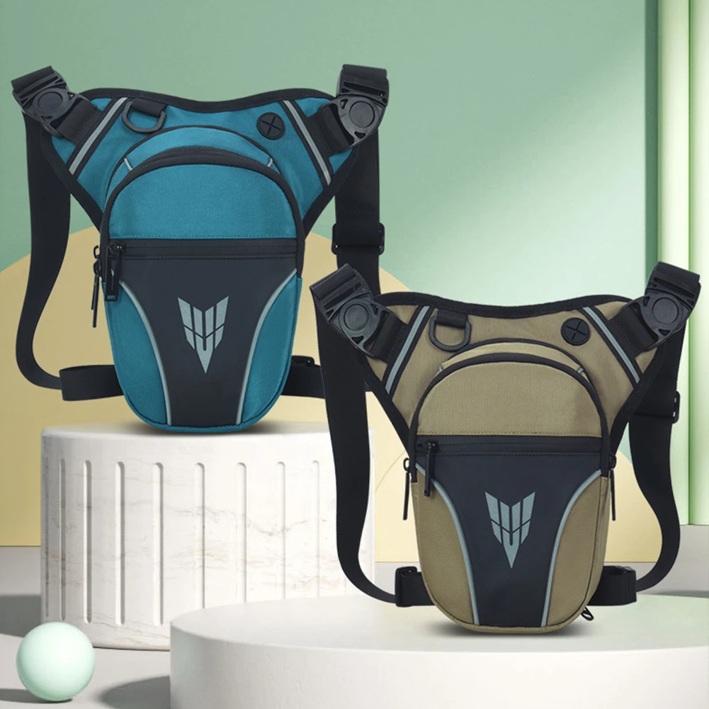 

Men Rider Bum Drop Thigh Bag Waterproof Riding Belt Fanny Pack with Reflective Stripe Motorbike Thigh Belt Bag Casual Sports Bag