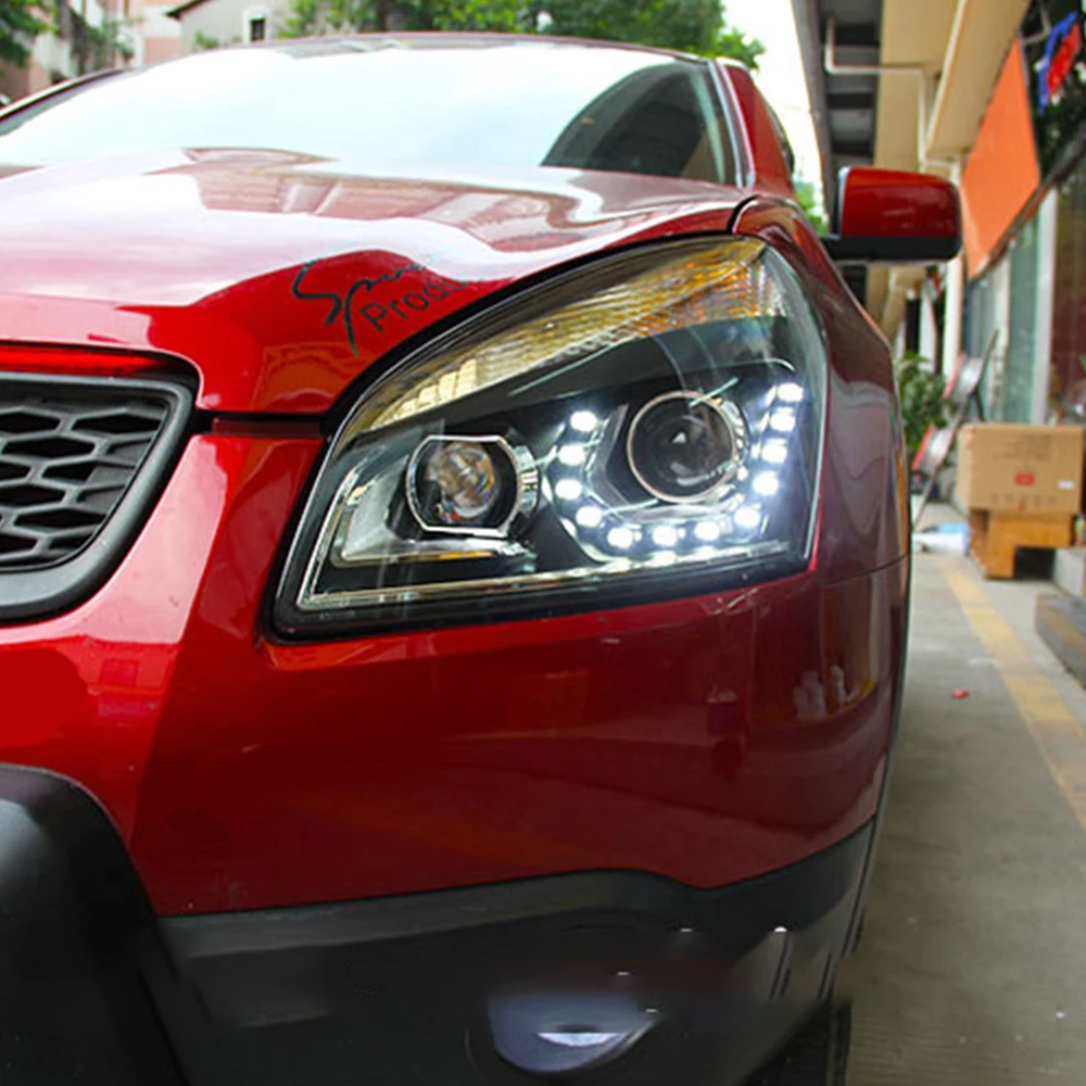 Qashqai 2008-2016 LED Auto Headlight Bifocal Lens Assembly High Quality New Car Front Light Design Upgrade 6000k Accessories