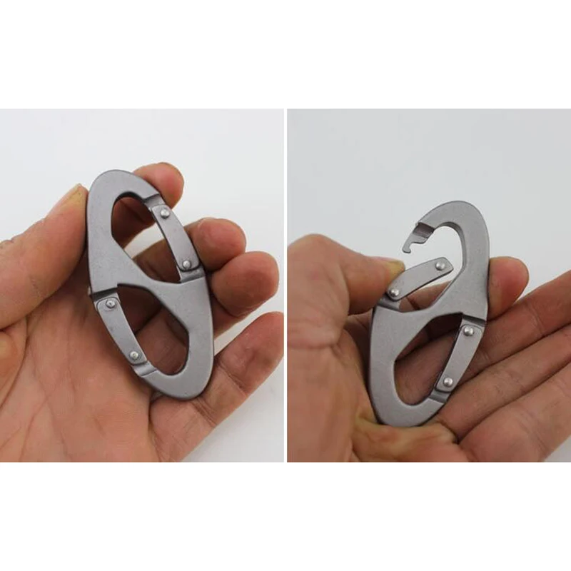 High Quality Aluminum Carabiner Snap Clip Hook Keychain Hiking Bottle 8 Shaped buckle Portable Outdoor Hang Buckle TSLM1