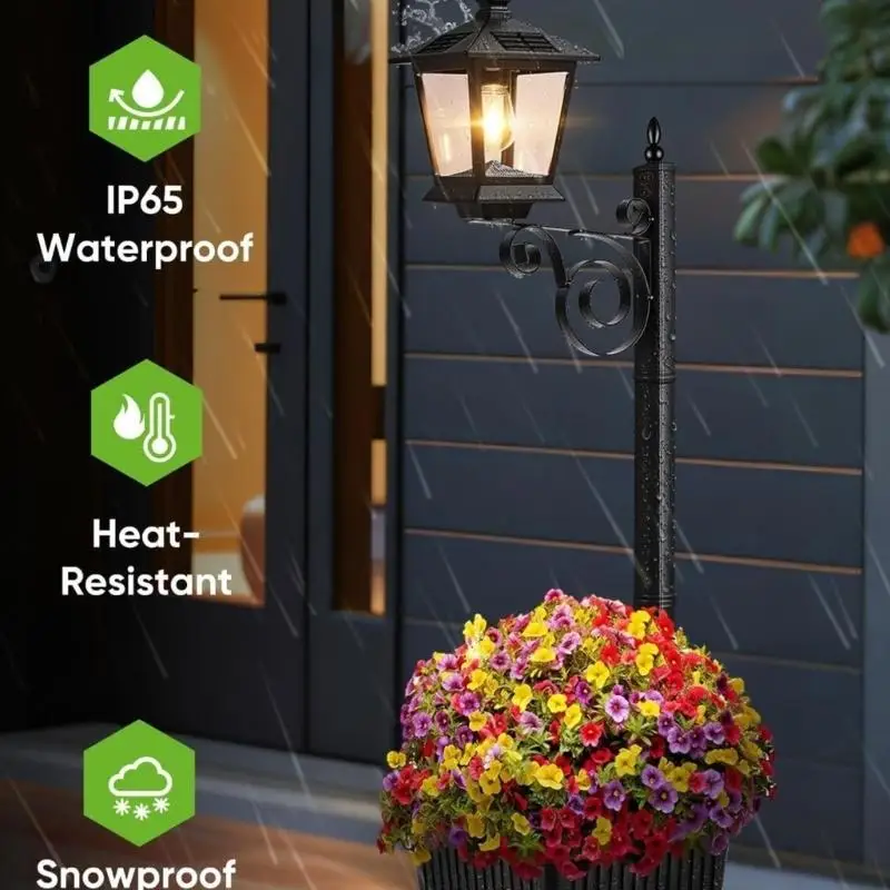 

Solar Powered Flower Pot Light Outdoor Garden Decoration With Auto On Off And IP65 Waterproof For Patio Yard Pathway D2RD