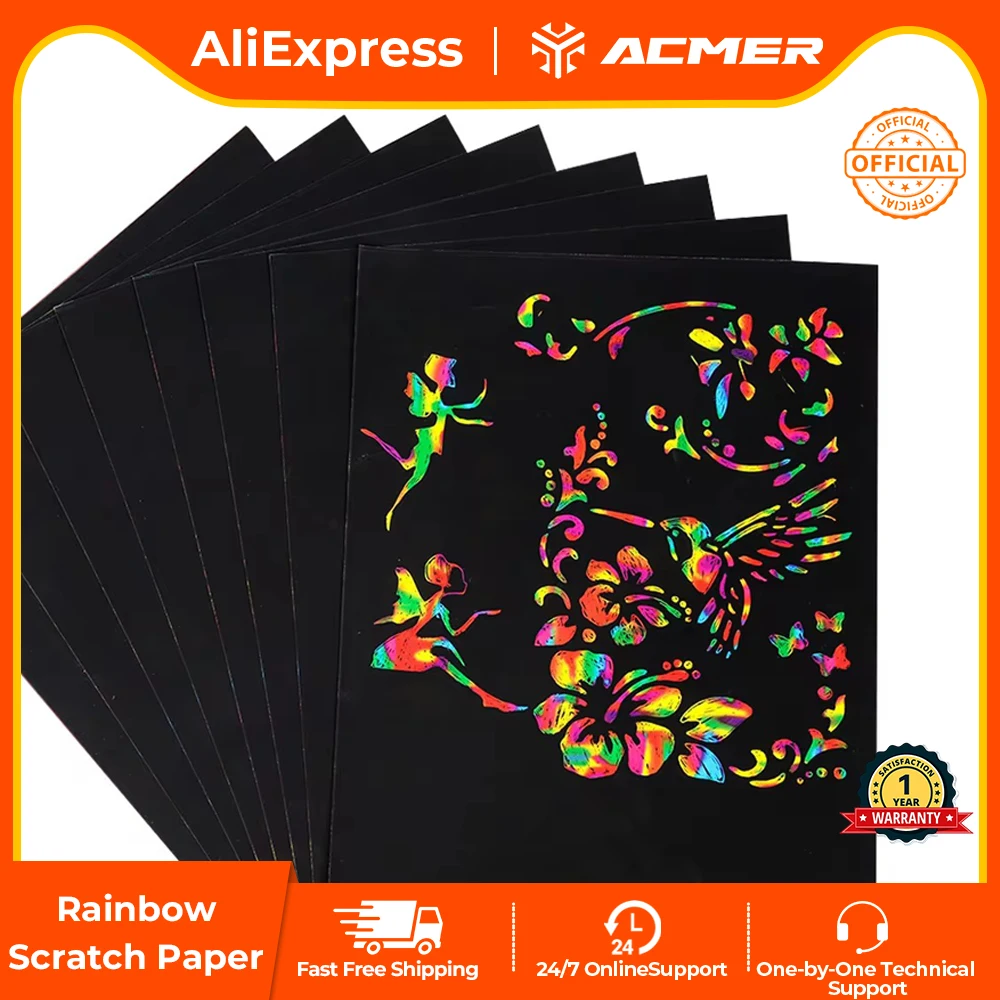 Laser Engraver Creative Rainbow Scratch Art Paper 32K 16K 8K A4 Multi-color DIY Cardboard For Laser Engraver Machine Material