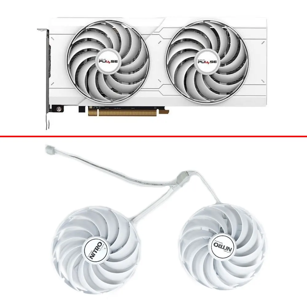 2PCS white Cooling Fan 95mm 4pin FDC10U12D9-C AMD RX6750 GRE GPU fans For Sapphire RX6750 GRE 12G D6 video card fans