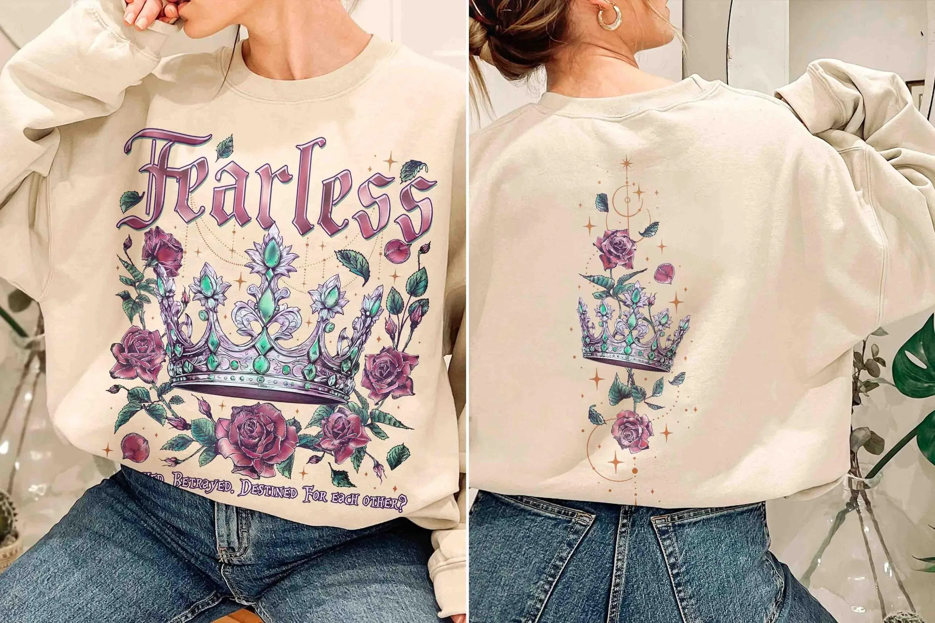 เสื้อสเวตเชิ้ตผู้หญิงลายหนังสือ สำหรับแฟนหนังสือผู้กล้าหาญ ลอเรน ของขวัญสำหรับคนรักหนังสือ ยูนิเซ็กซ์ สไตล์ Y2K เสื้อสเวตเชิ้ตลายตลก สตรีทแวร์