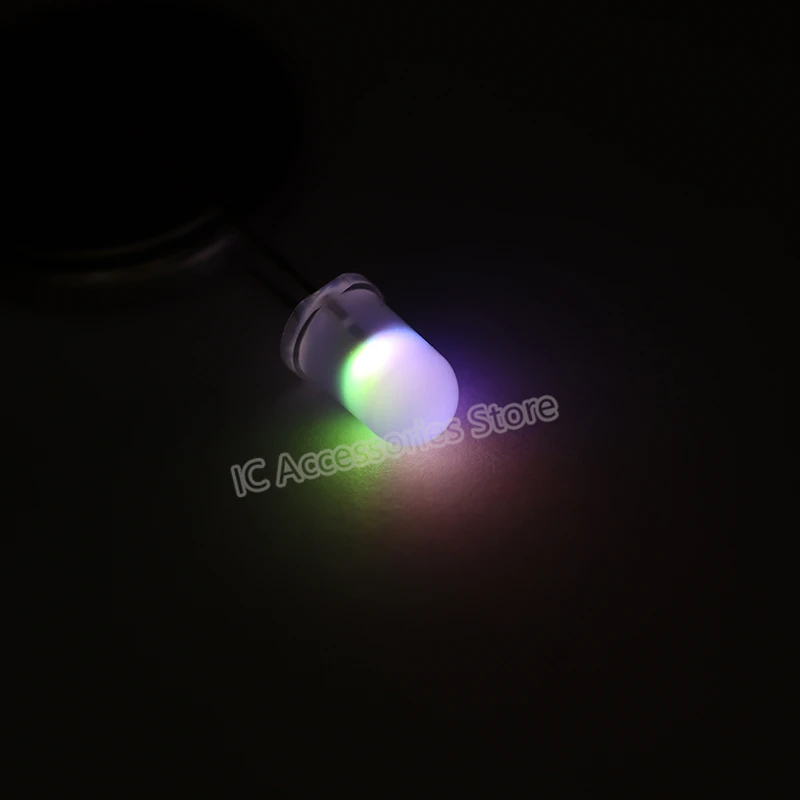 5MM 컬러풀 LED 다이오드 안개 조명 50 개, RGB 색상, 느리게 깜박임, 자동 깜박임, 숨쉬는 조명