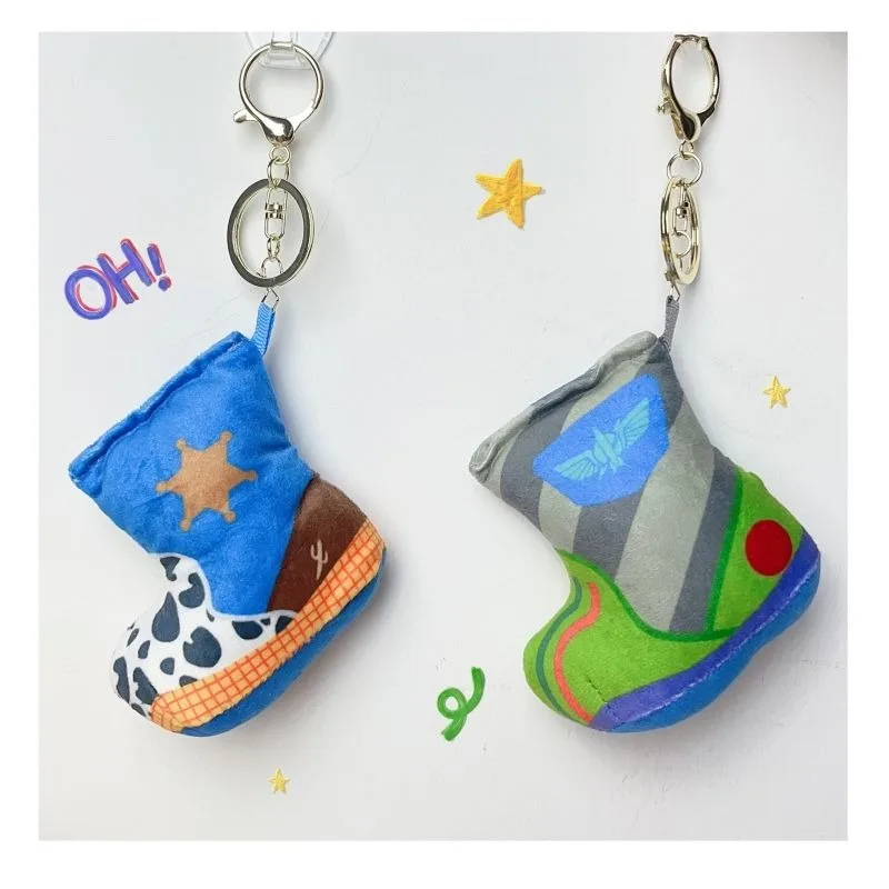 Toy Story Disney Kawaii Woody peluche jouet Buzz l'éclair mignon chaussure Collection sac à dos pendentif Anime dessin animé en peluche porte-clés