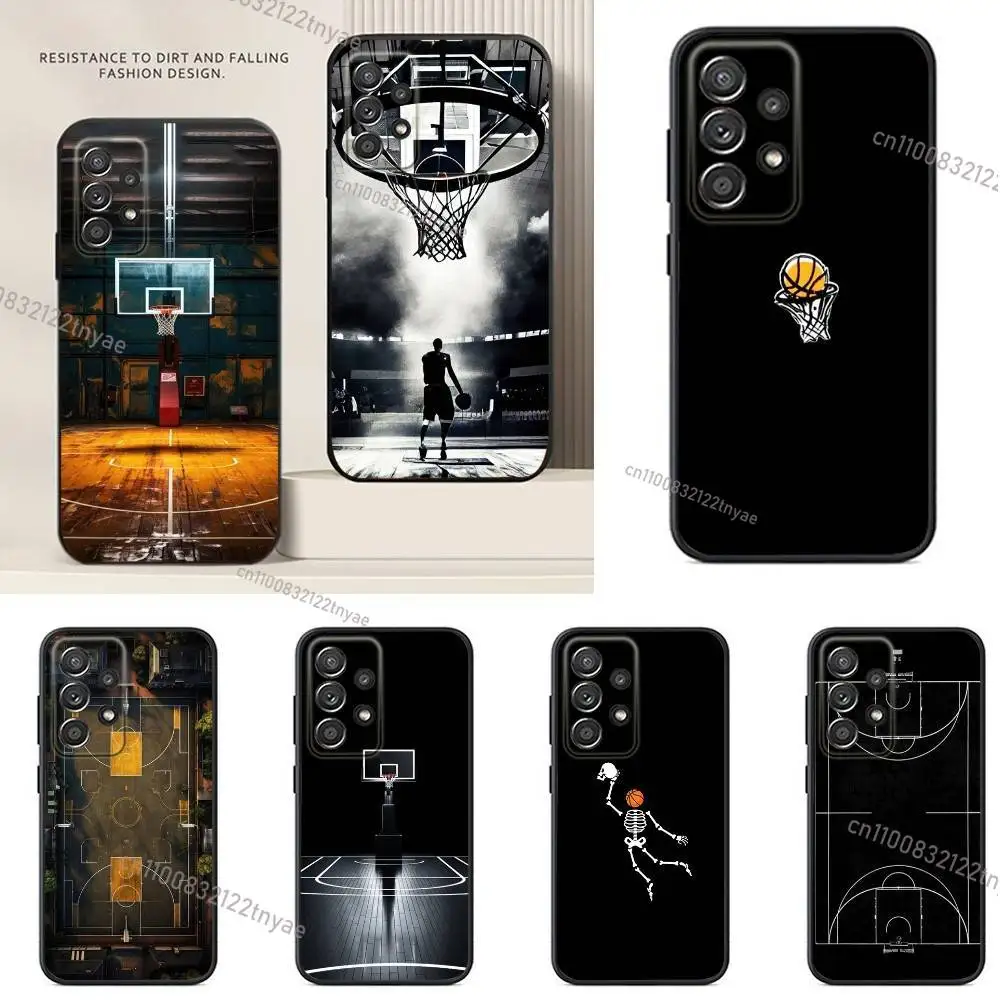 

Basketball Sport Phone Case For Samsung S24,21,22,23,30,Ultra,20,Plus,Note,10,9,Black soft silicone case