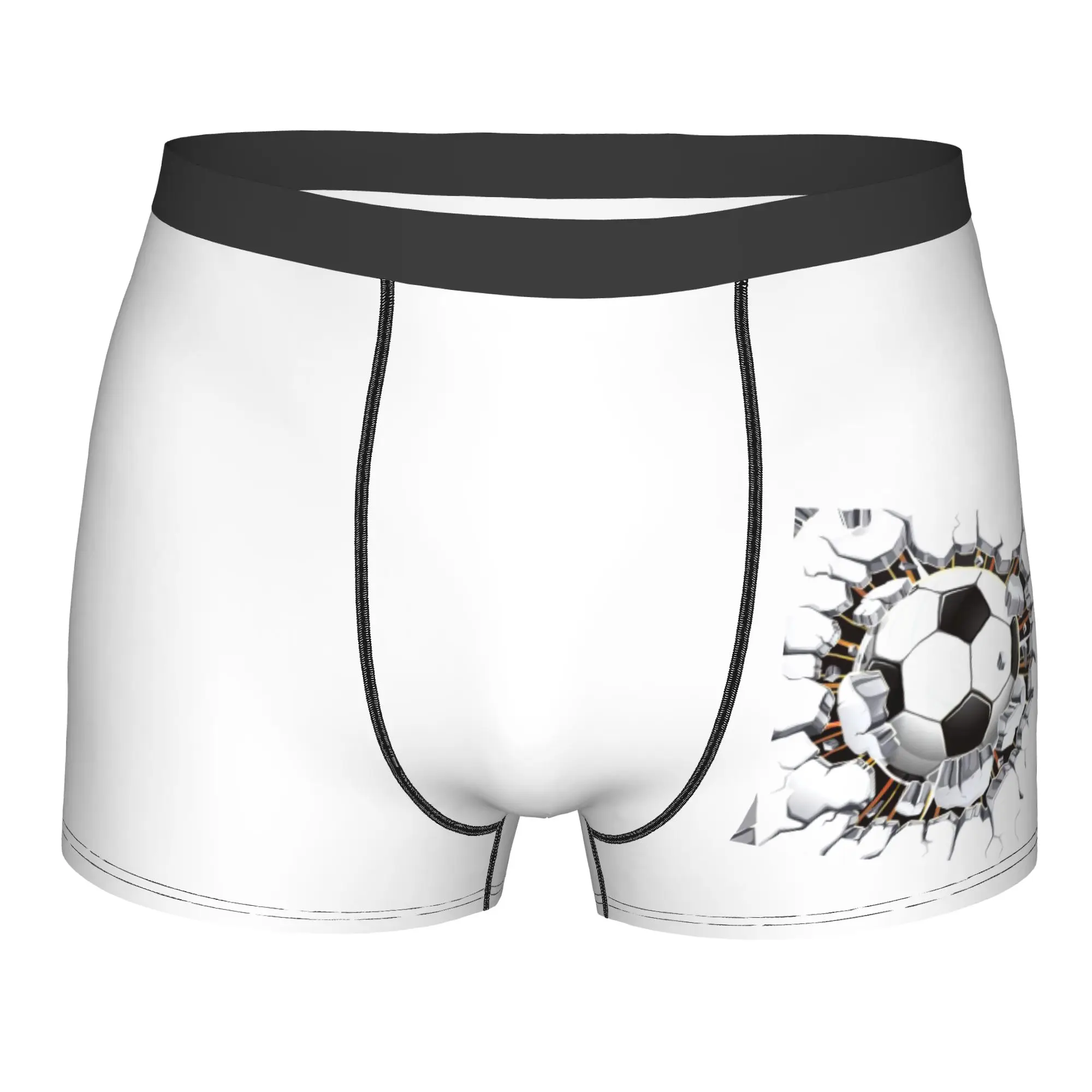 Customized Cartoon Football Pattern Underwear Male Printed Soccer Ball Boxer Shorts Panties Briefs Soft Underpants