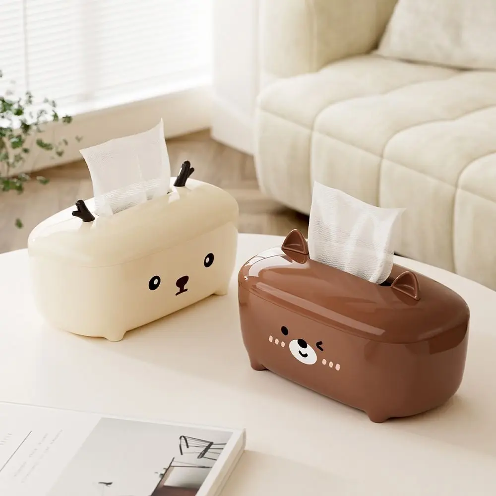 

Cartoon Animal Shape Cute Tissue Box Decorative Non-slip Paper Towel Holder Large Capacity Space Saving Facial Tissue Dispenser
