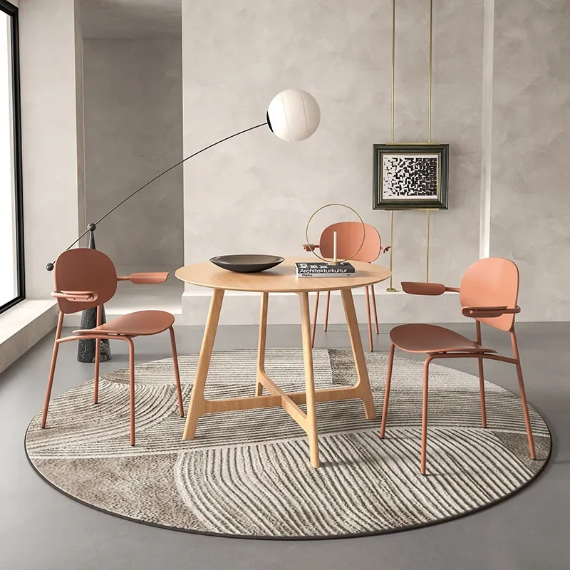 Nordic cafe comfortable dining chair retro style milk tea shop back chair home living room light luxury chair