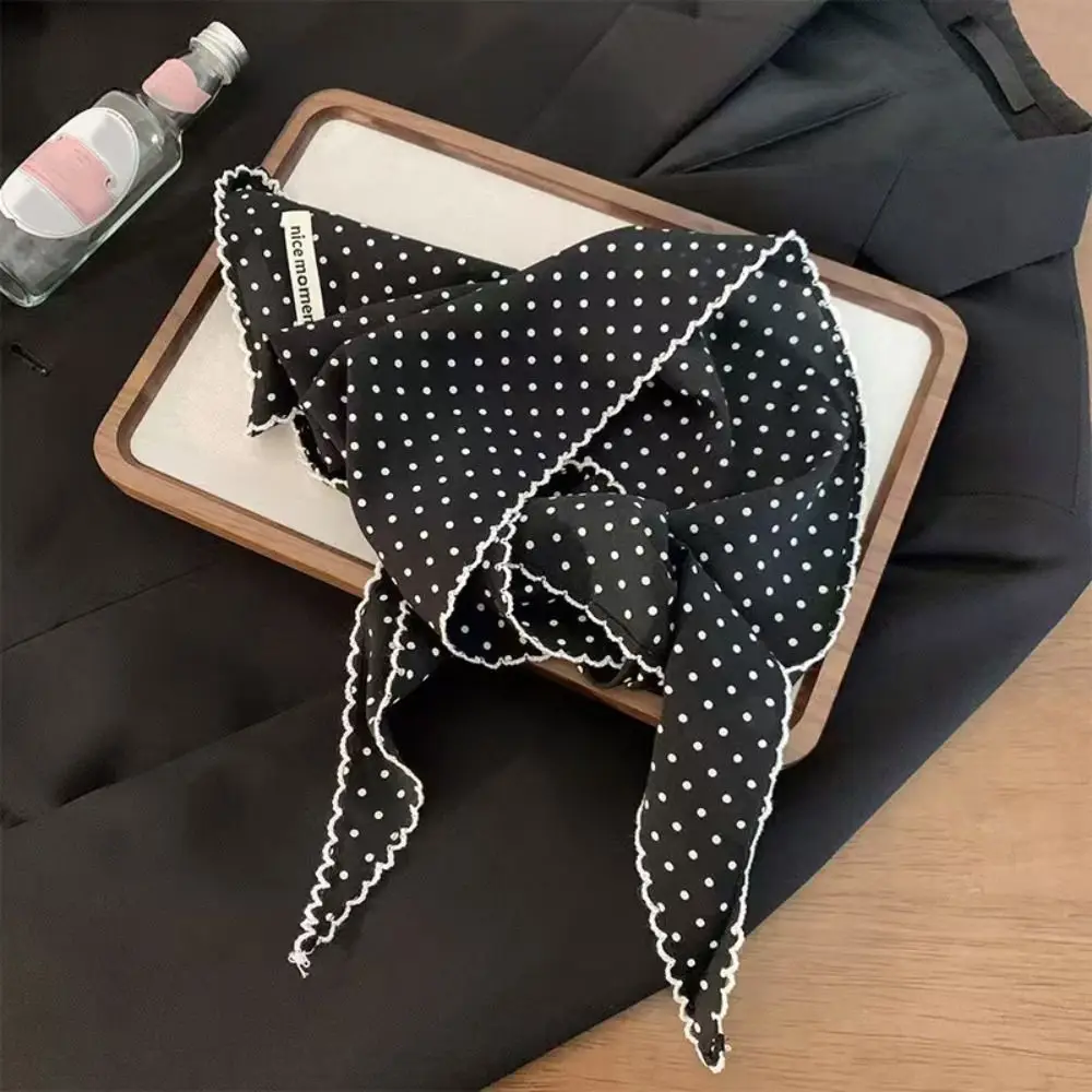 Fashion Beach Triangular Hair Band Lace Trim Breathable Triangular Headscarf Versatile Polyester Silk Scarf Summer - view 2