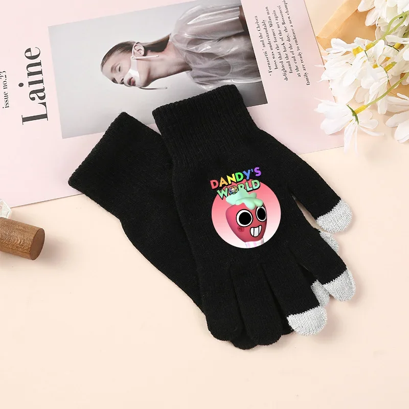 Dandys Worlds Gloves Cartoon Anime Figure Glove Adult Touch Screen Full Fingers Mittens Winter Warm Accessories Birthday Gifts