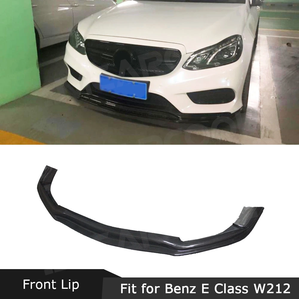 Carbon Fiber Front Bumper Lip for Mercedes Benz E Class W212 E260 E300 E400 Sport Sedan 4 Door 2014-2016 Chin Spoiler