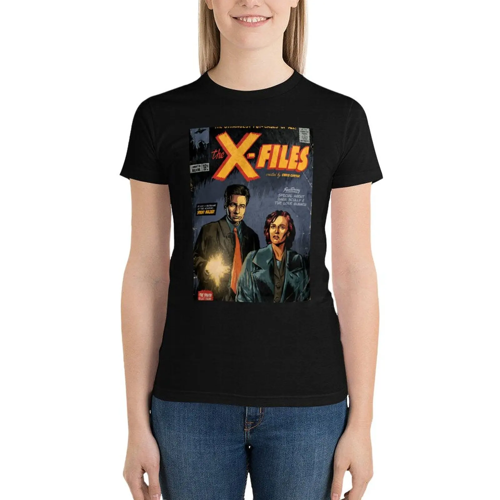 

The X-Files: Mulder and Scully T-Shirt female Female clothing plus size tops shirts graphic tees t shirt Women