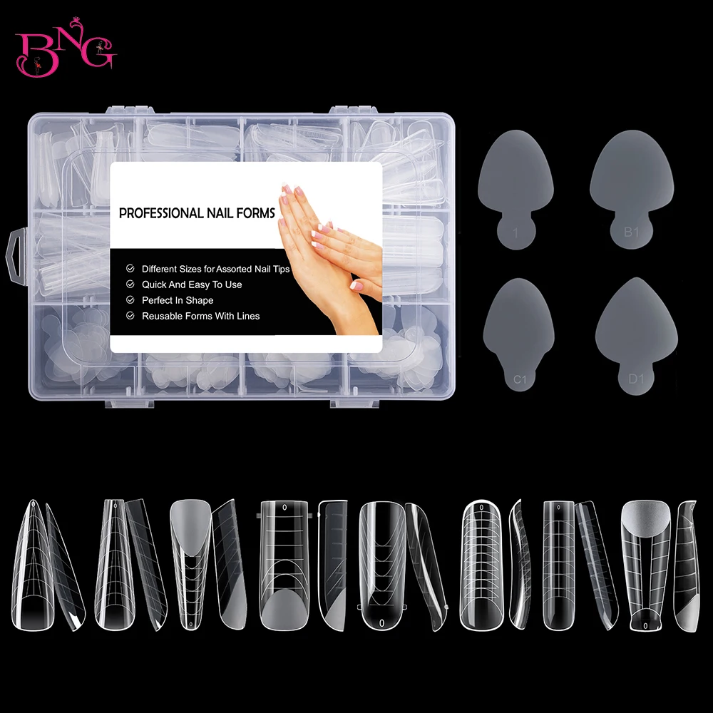 

Duet System Dual Form Set Easily for French Manicure Square Almond Reuse Silicone Nail Sticker for Top Mold French Nail Art Tool