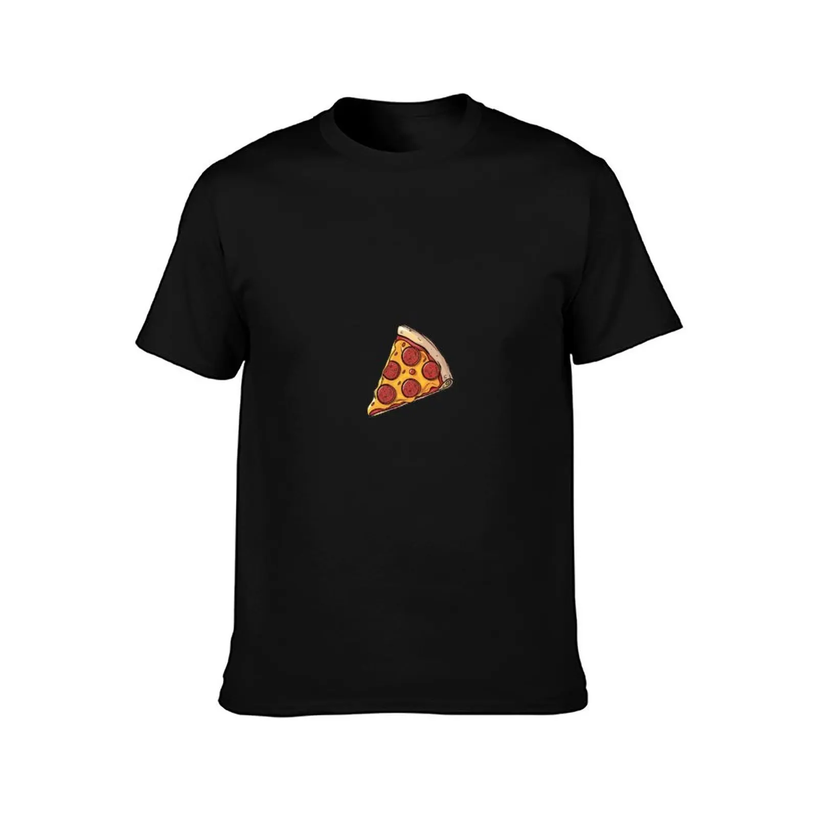 Colourful Digital Cartoon of a Pizza Slice T-Shirt Work Outdoor Short Sleeve Tee